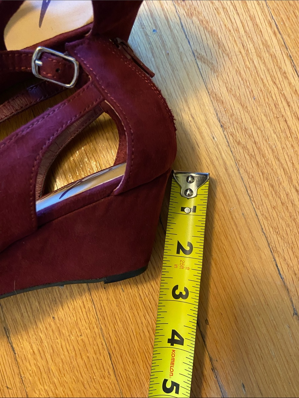 American Rag Burgundy Suede Ankle-Strap Heels - Picture 11 of 11